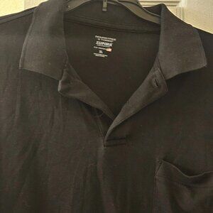 Roundtree and York Black Comfort supima cotton golf polo casual 2XL shirt